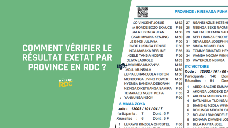 Comment Vérifier le Résultat Exetat par Province en RDC