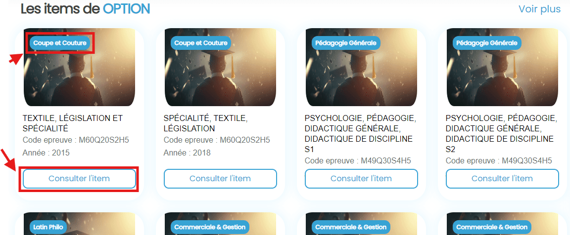 Télécharger les Items EXETAT PDF