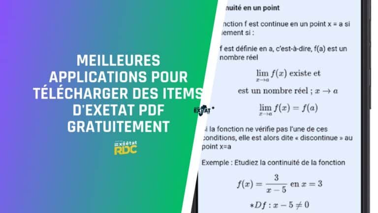 Meilleures Applications Mobile pour Télécharger des Items d'exetat PDF